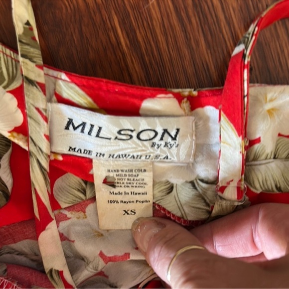 Milson by Kys hibiscus Floral Red Maxi Dress size XS w adjustable straps - Picture 4 of 5